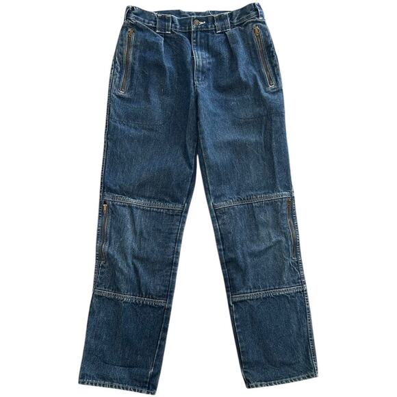 Lawman Vintage Carpenter Cargo Zip Baggy Denim Jeans - Picture 1 of 4